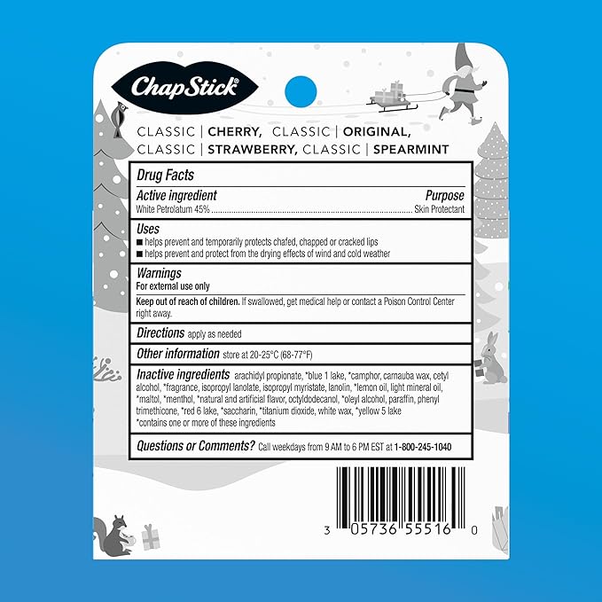 ChapStick Lip BalmVariety Holiday Gift Set, Stocking Stuffers, Christmas Gift 5 Count