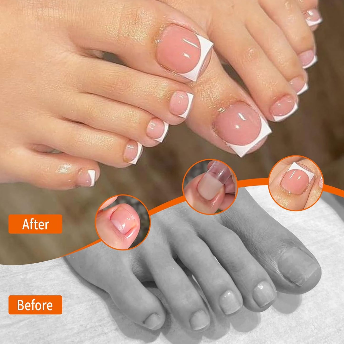 Toe Dual Forms for Poly Gel, 150PCS French Nail Forms for Toes, 15 Sizes Clear Poly Gel Toenails Molds for DIY Pedi Toenail Extension Kit for Salon-Quality Manicures at Home