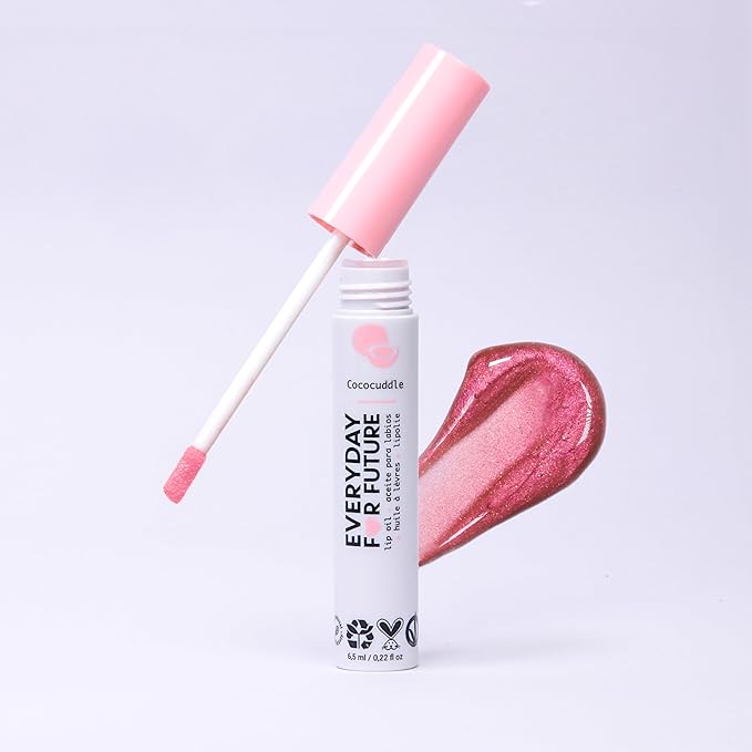 Coconut Lip Oil | Pearl Pink Lip Treatment with Coconut Oil | Moistuizing Lip Oil | Vegan & Cruelty Free Lip Oil | 99% Natural Lip Oil | Coco Loco 5 ml (Pearl Pink)