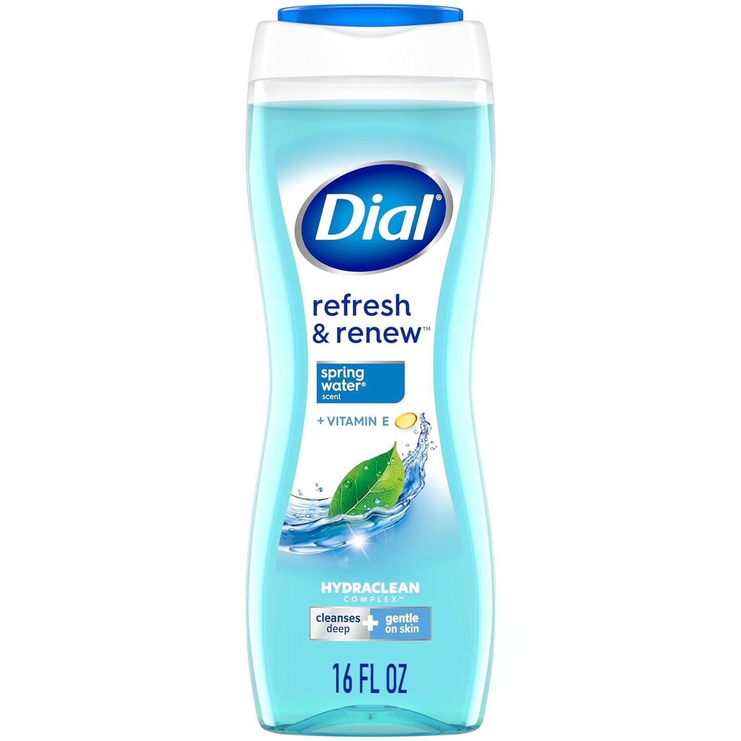 Dial Body Wash, Refresh & Renew Spring Water, 16 fl oz (Pack of 4)