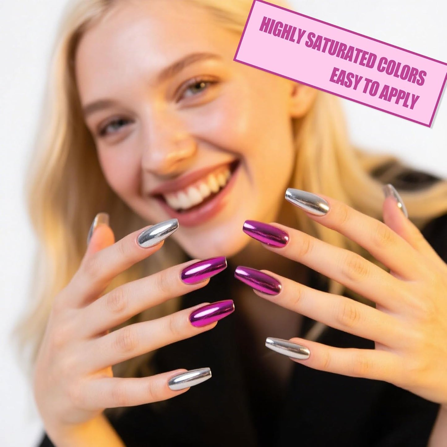 Artdone 16 Jars Chrome Nail Powder Magic White Pearl Kit Mirror Effect Silver Metallic Holographic Dip Nail Powder Decoration Iridescent Aurora Mermaid Pigment