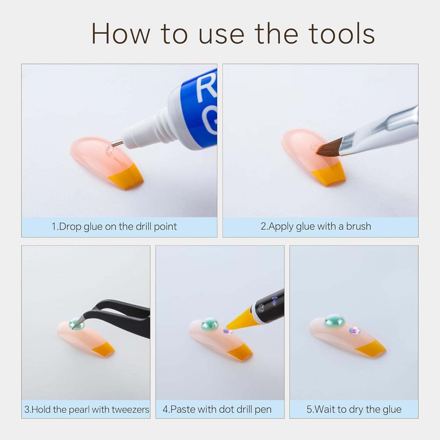 60g Cyan Blue Flat Back Pearls Rhinestones for Crafts Mixed Size 3mm-10mm AB Color Round Half Pearls Flatback Pearl Beads and Resin Rhinestones Set for Face Art with Glue