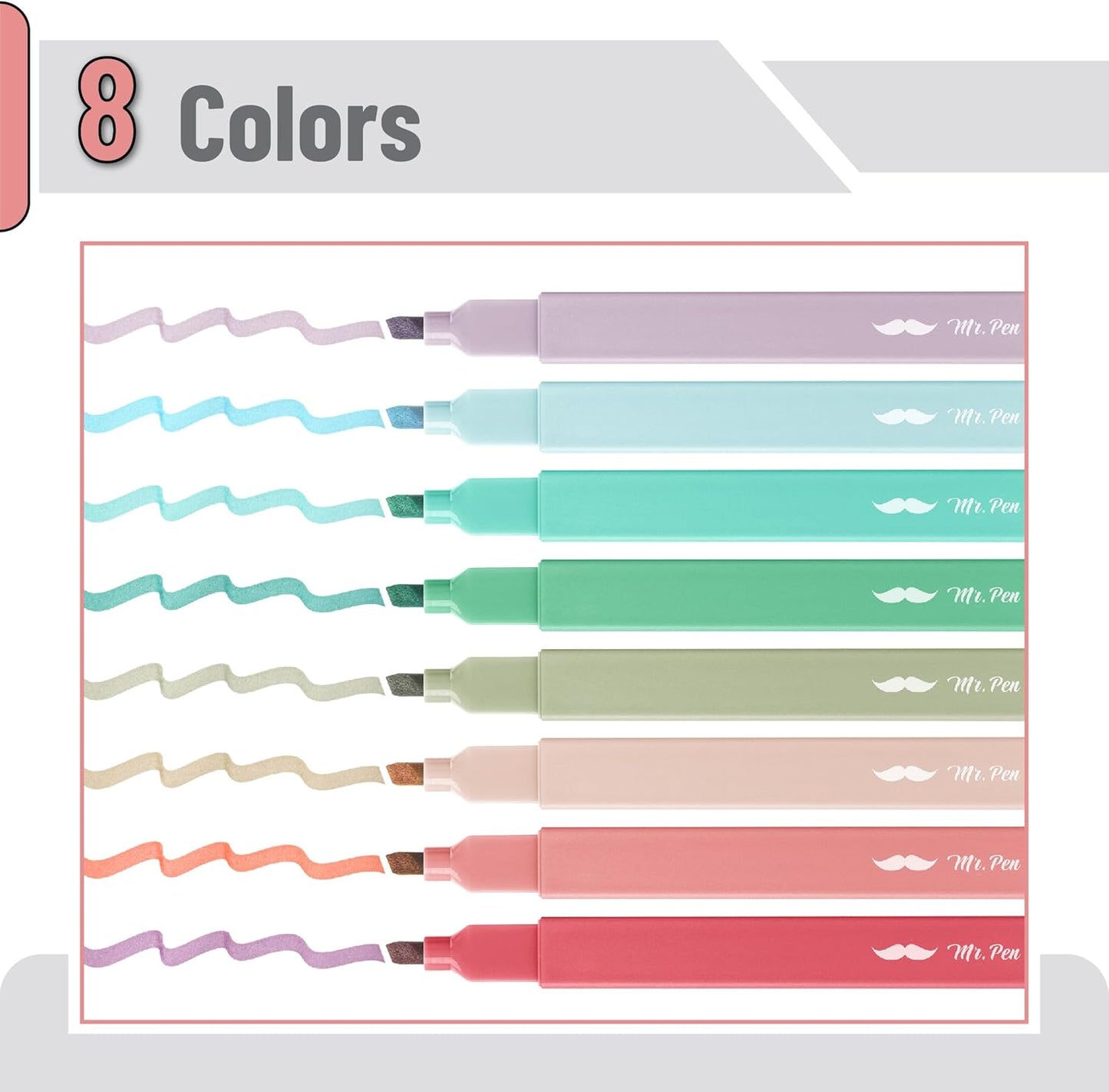 Mr. Pen- Aesthetic Highlighters, 8 Pack, Chisel Tip, New Vintage, Cute Highlighters Assorted Colors, Back to School Supplies