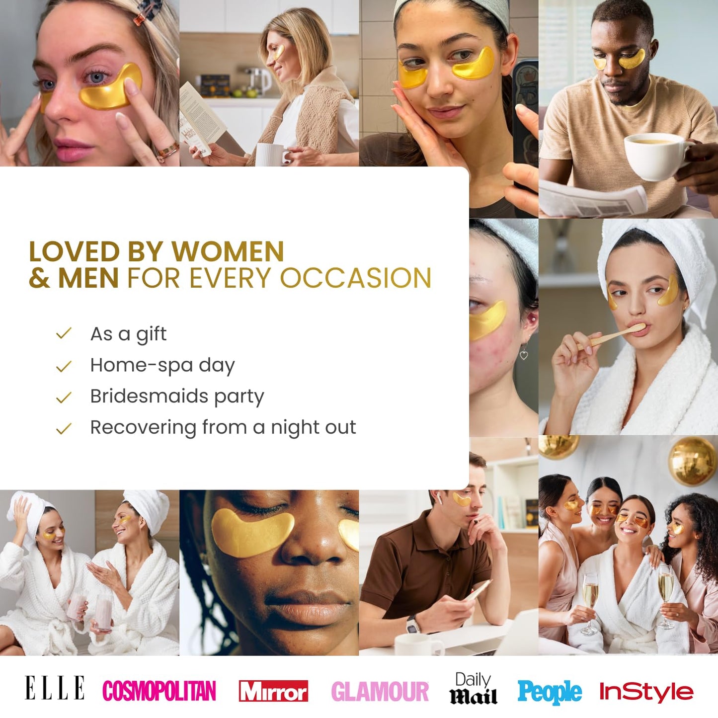 PLANTIFIQUE Gold Under Eye Patches for Puffy Eyes 40 Pairs | Under Eye Masks for Dark Circles | Puffiness Eye Gels with Collagen & Caffeine | Anti Aging Gold Eye Mask Skincare