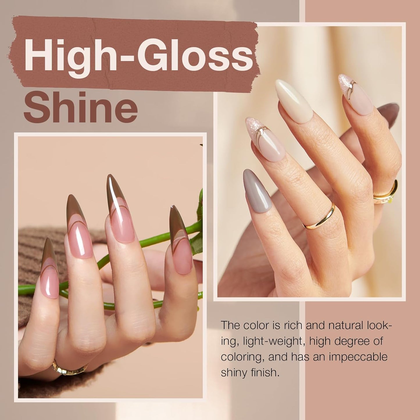 AZUREBEAUTY Dip Powder Nail Kit Classic Brown Nude Collection Glitter Fall 20 Colors Neutral Chocolate Skin Tone Dip Liquid Set with Base/Top Coat Activator French Art Manicure Salon Home