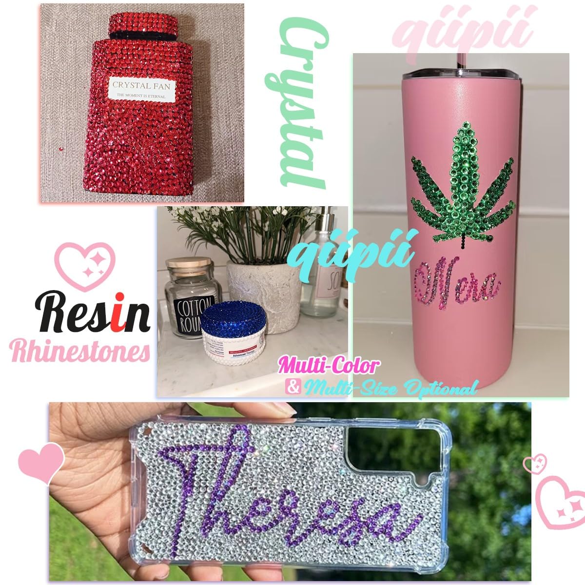 Wine Purple Crystal Resin Rhinestones for Crafting Burgundy Flatback Stones 3mm 4mm 5mm Non-Hotfix Diamonds Crystals Gems Charms Supplies for Nails Face Eyes Makeup Tumblers Bottles DIY Crafts