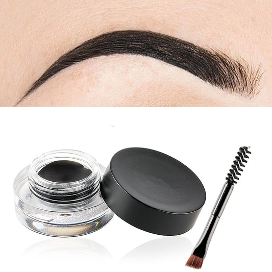 MAEPEOR 12 Colors Eyebrow Pomade Full-pigmented Long Lasting Waterproof Eyebrow Cream Gel Filling & Shaping Tinted Eyebrows Enhancers with Brush for Daily or Cosplay (04 Black)