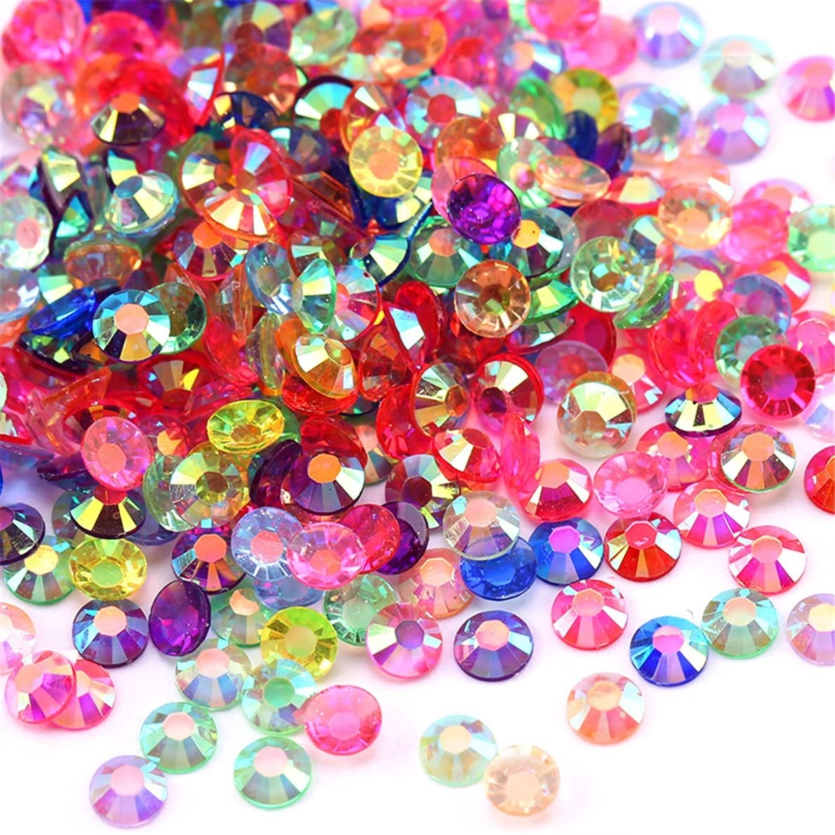 1440 Pcs SS20 5mm AB Flatback Rhinestones for Nails Art Crafts Transparent Glitter Round Gems Crystals DIY Clothes Shoes(Clear Light Purple AB)