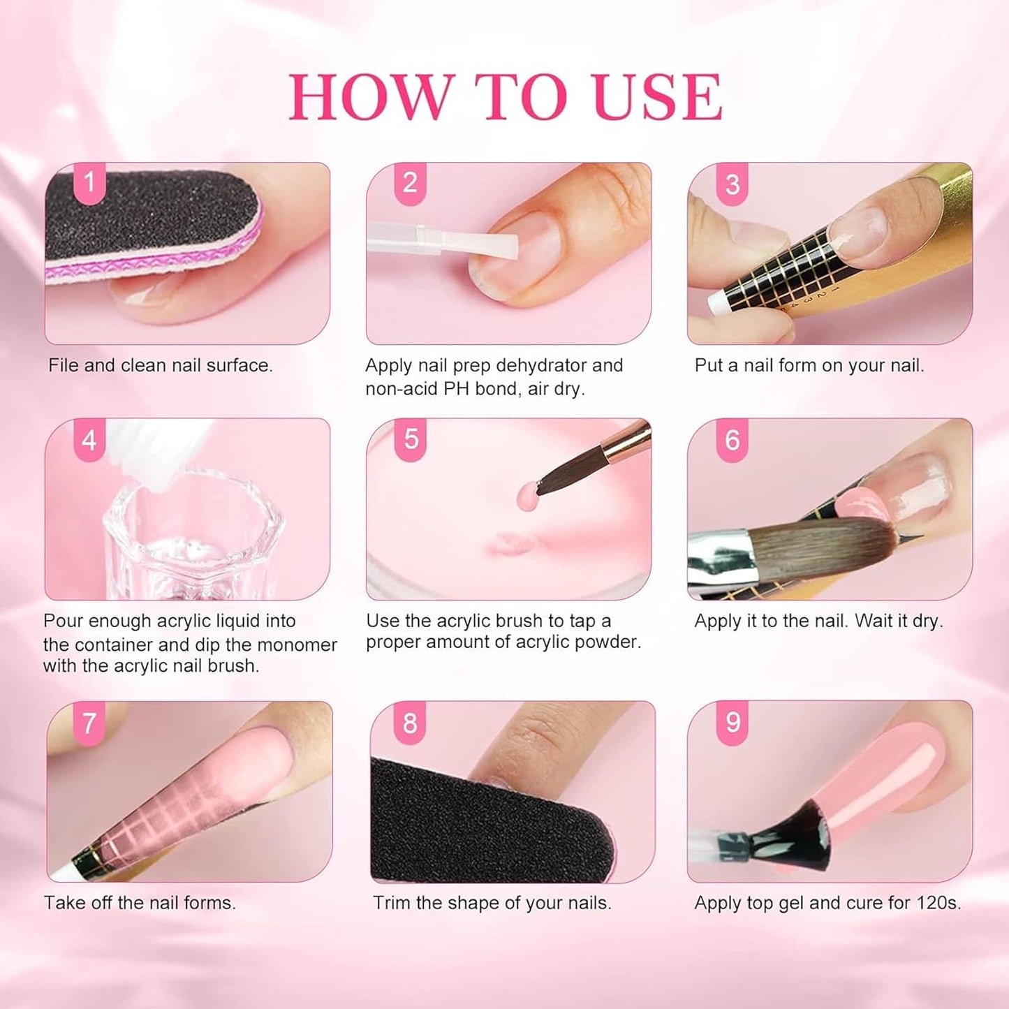 2Pcs 4oz White/Clear Acrylic Powder, Large Capacity Professional Acrylic Nail Powder Polymer for 3D French Nail Manicure Extension Nail Carving Acrylic Powder