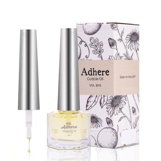 ADHERE Cuticle Oil for Nails Professional Nail Oil 8ML, Jojoba Nail Cuticle Oil Contains Vitamins with Soft Brush, for Nourishing, Hydrating, Dry Rough Nail Care Repair Essential Nail Care