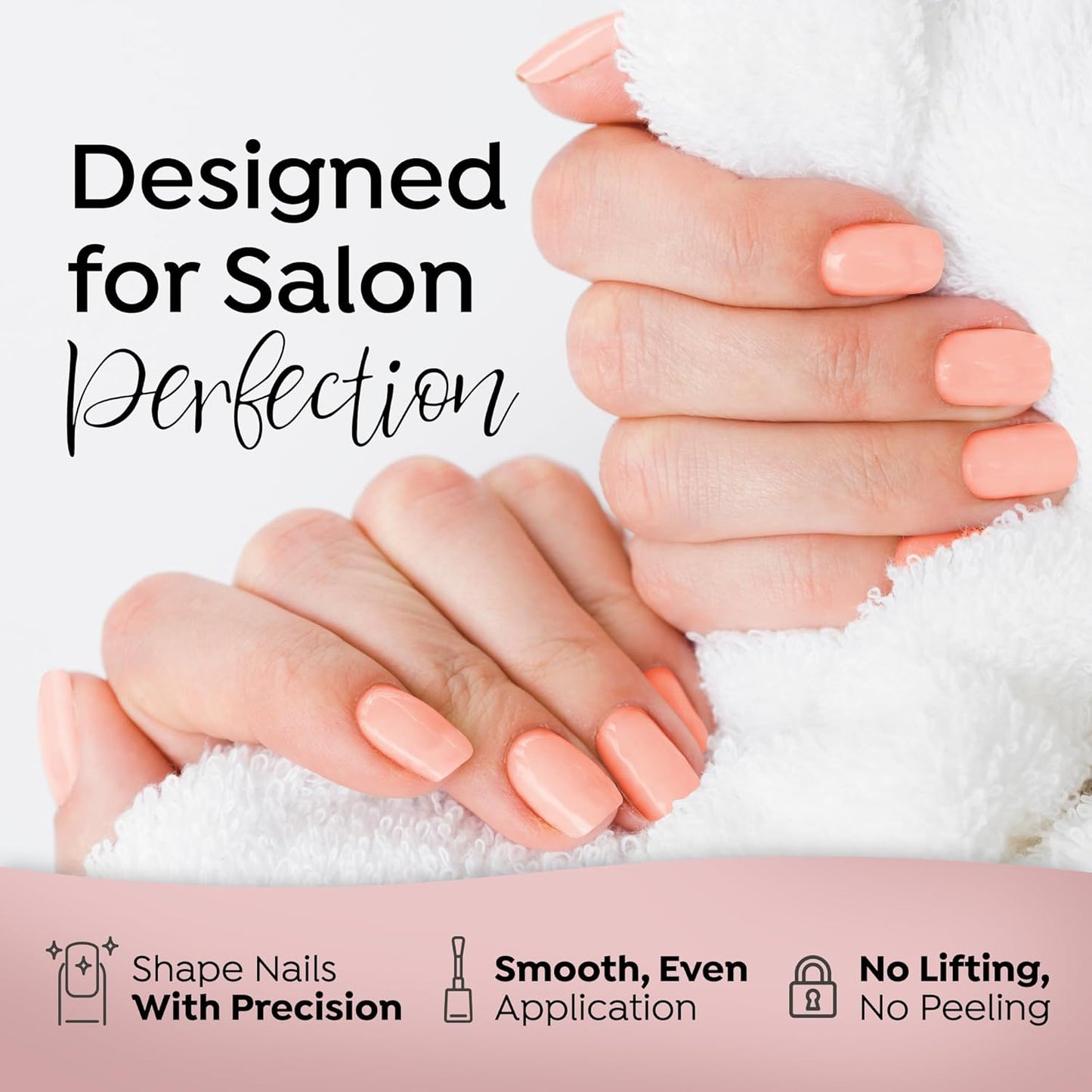 Tones Pro Acrylic Nail Powder, New Pink (Fresh Peach-Toned Pink), (8.5 Fl Oz) - Long-Lasting & Non-Yellowing Polymer for Salon Quality Nail Extensions & 3D Art