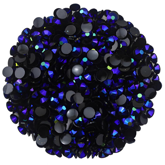720 Pcs SS30 6mm Flatback Rhinestones for Nails Art Crafts Glitter Round Shine Gems AB Crystals DIY Clothes Shoes （Black-Bottom Sapphire AB）