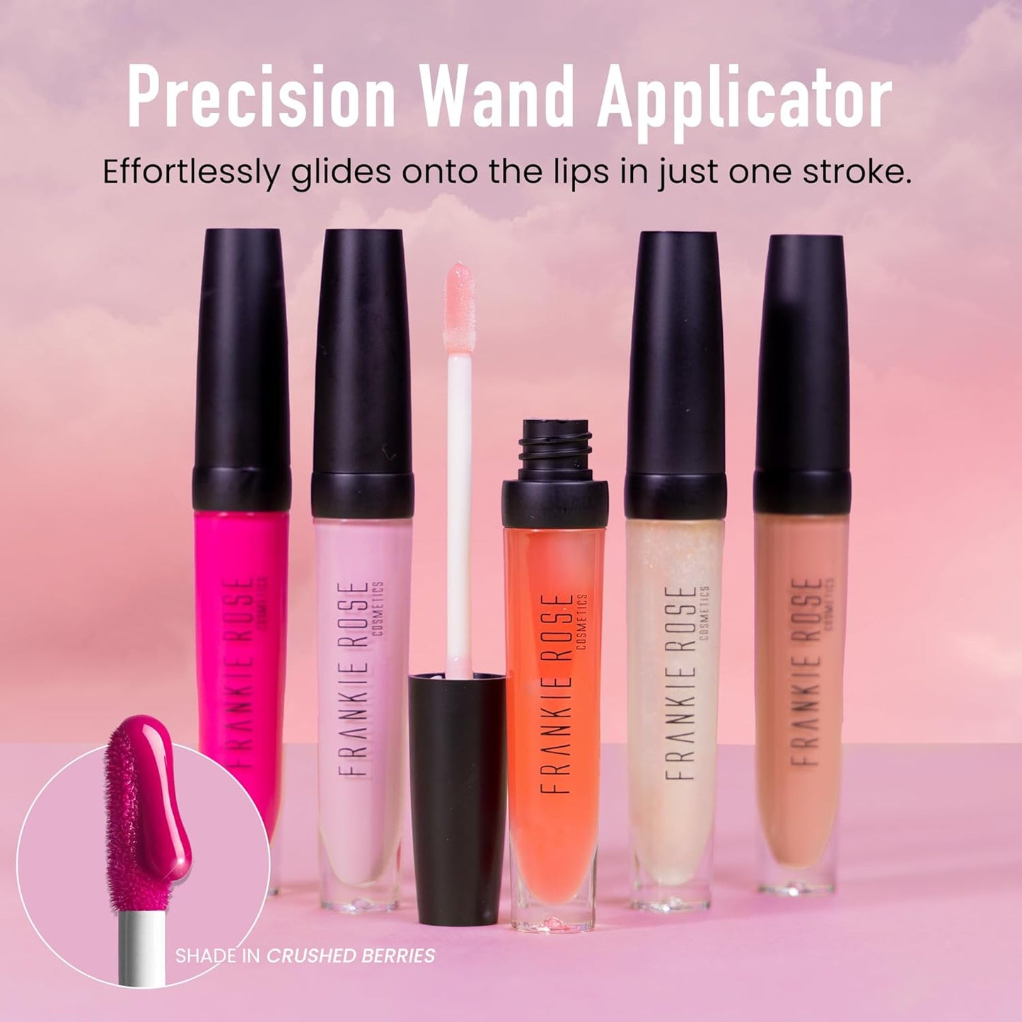 Frankie Rose Cosmetics Lip Gloss | Non-Sticky Formula, Long Lasting Gloss Shimmer, Bold Pigment & Hydrating Gloss of Lips, Fashionista Shimmer Lip Gloss, 20g