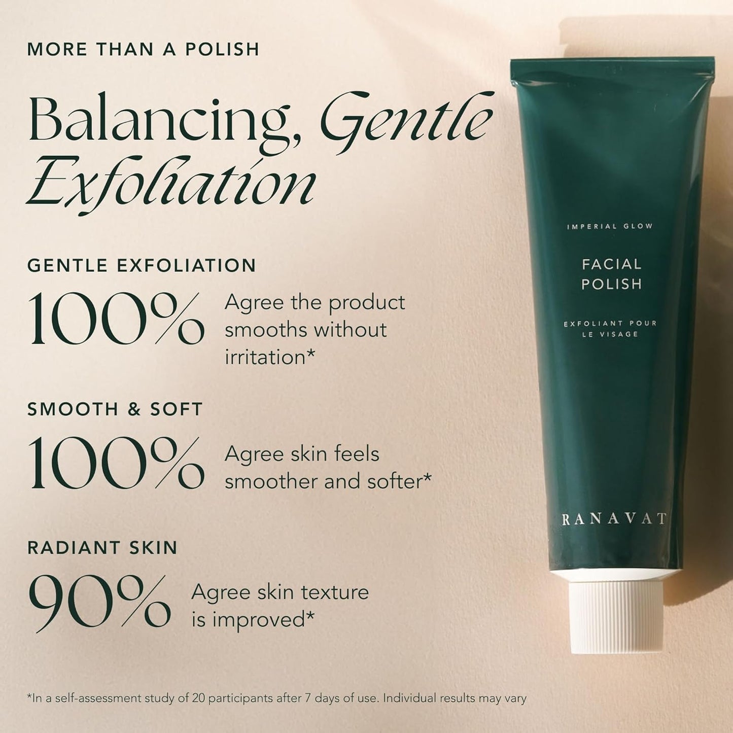 RANAVAT Balancing Face Scrub - Skin Exfoliator to Address Uneven Skin Tone & Dullness and Relieve Dry, Stressed Skin - Balm to Milk, Creamy Face Polish (3.4 oz)