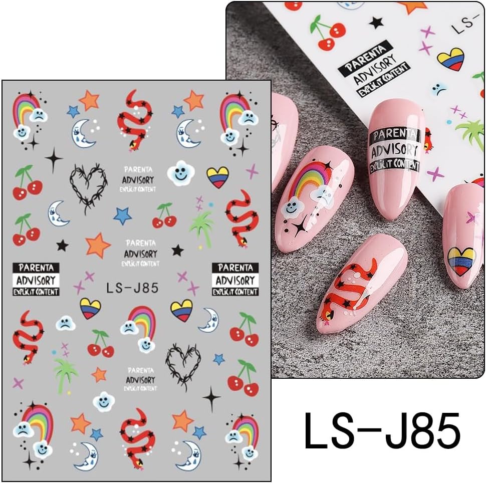 8 Sheets Halloween Cute Nail Stickers Pumpkin Ghost Mummy Cat 3D Self Adhesive Black Nail Decals Spider Web Bat Nail Art Design Halloween Party DIY Nail Art Decoration for Women Kid Girls