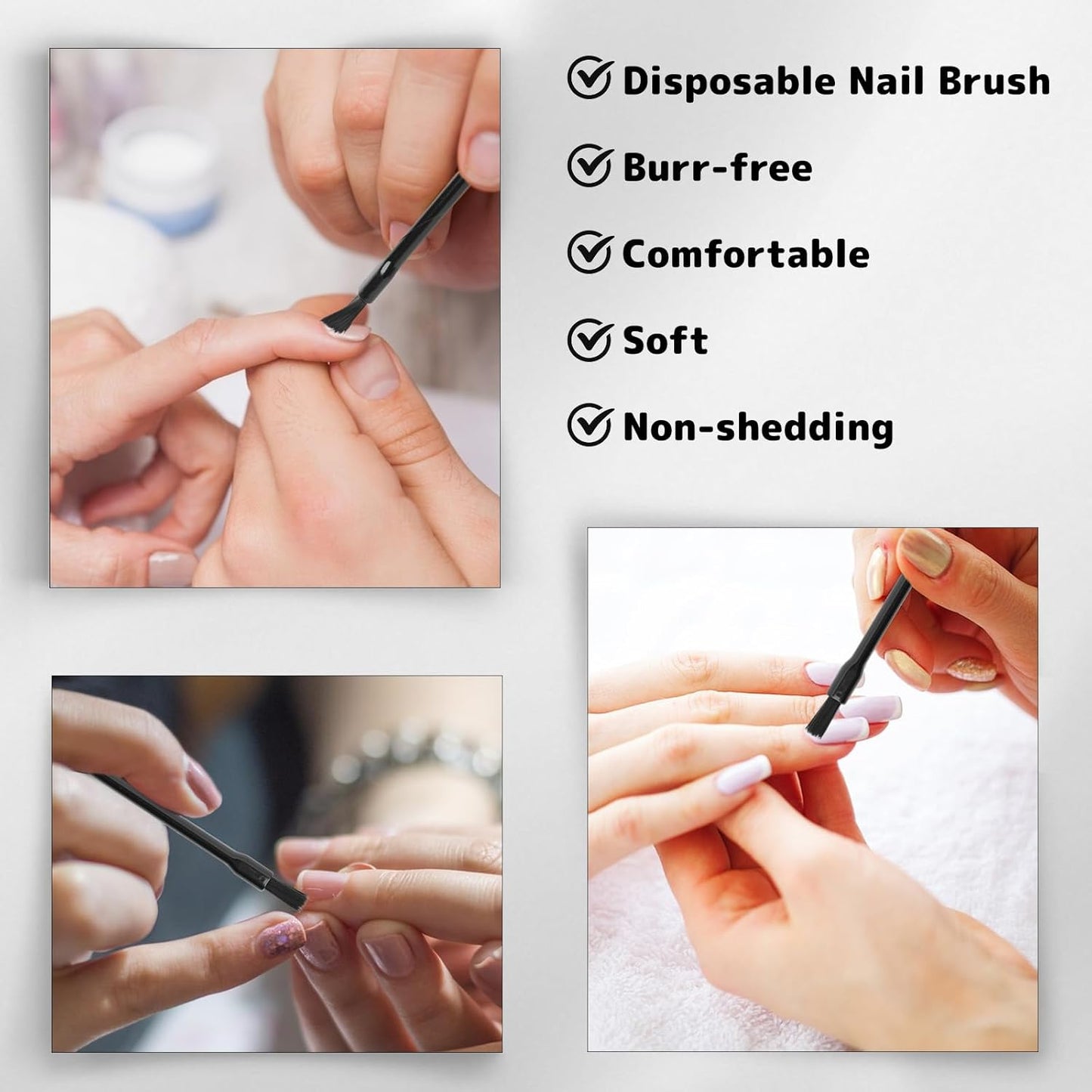 200 Pcs Disposable Nail Polish Brushes for Makeup, Nail Polish Applicator for Women