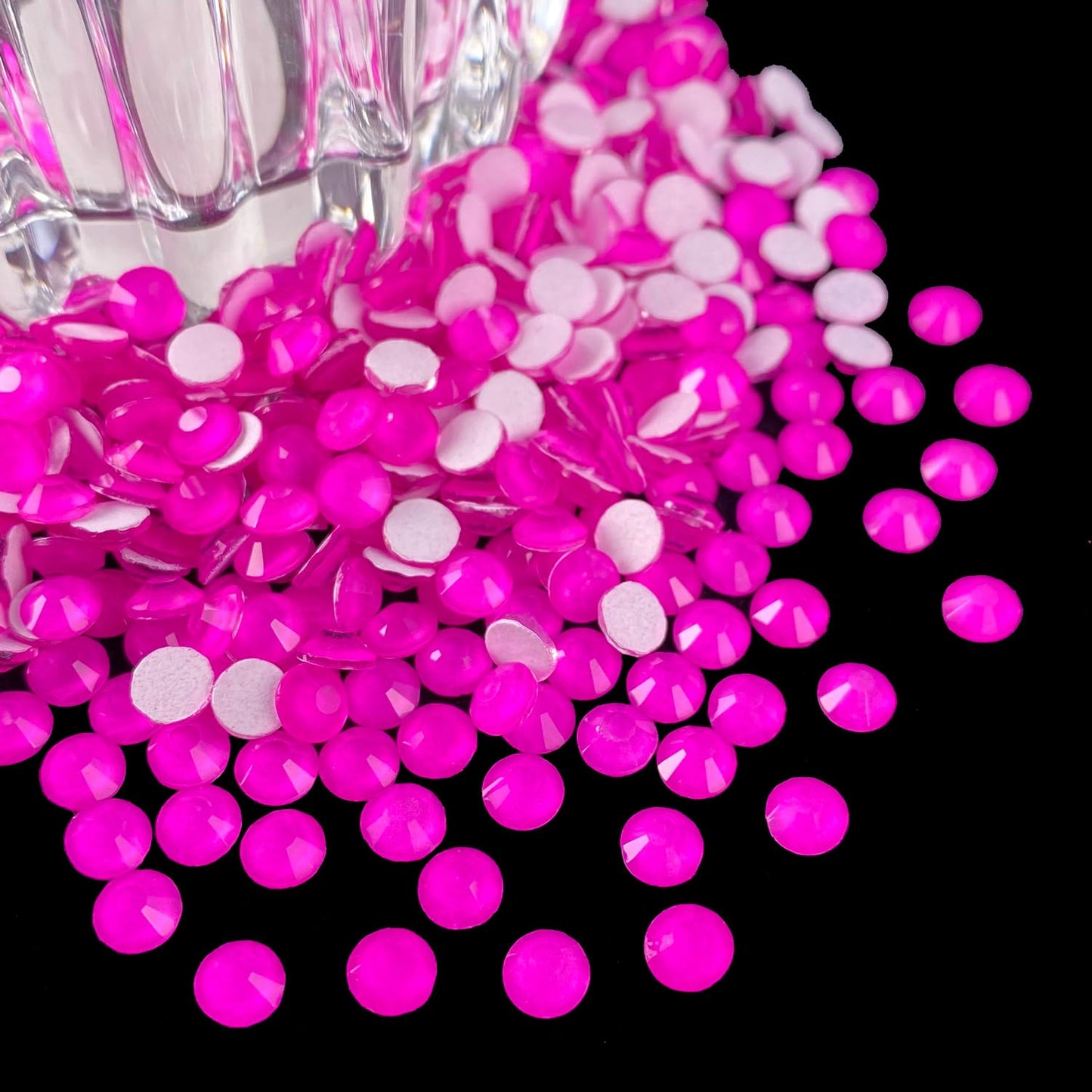 Flatback Glass Rhinestones,Bedazzler Gems 1440pcs Non Hotfix Crystal Rhinestones for Nail Charms Crafts Clothes Tumblers,Rosy Pink Neon,SS16