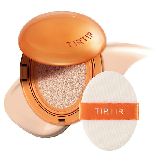 TIRTIR Mask Fit Ai Filter Cushion Foundation | AI-Like Semi-Matte Finish - Up to 72-Hour Medium to Full Coverage Korean BB Cushion Make up Beauty, #19C Petal, 0.63 Fl Oz