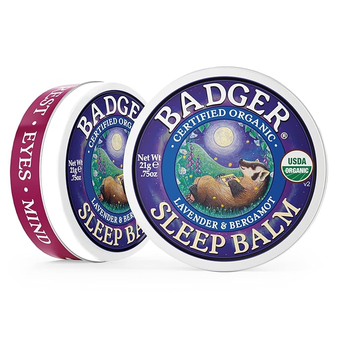 Badger - Sleep Balm, Lavender & Bergamot, Natural Sleep Balm, Scented Relaxing Balm for Children and Adults, Calming Night Balm, Organic Sleep Balm, 0.75 oz (3 Pack)