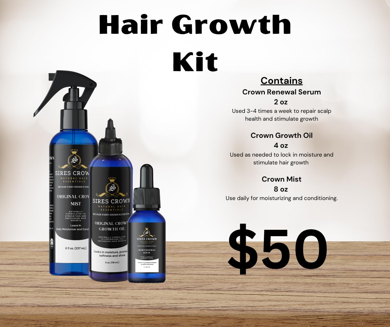 Original Crown Conditioning Mist | Daily Hydrating Mist, Soothes Itch & Dry Scalp | Rose Water Leave In Conditioner - 8oz