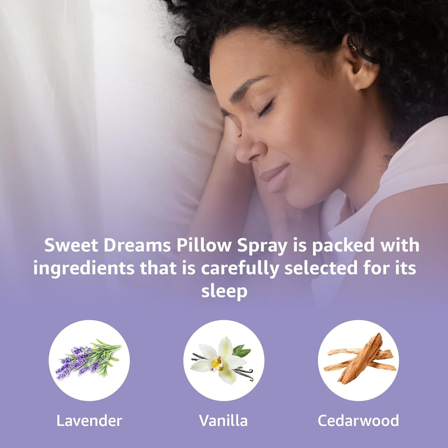 Sweet Dreams Sleep Pillow Spray Lavender Vanilla Cedarwood Essential Oils Aromatherapy Mist Calming Stress Relief Bedtime Shower Spray Self Care Gift