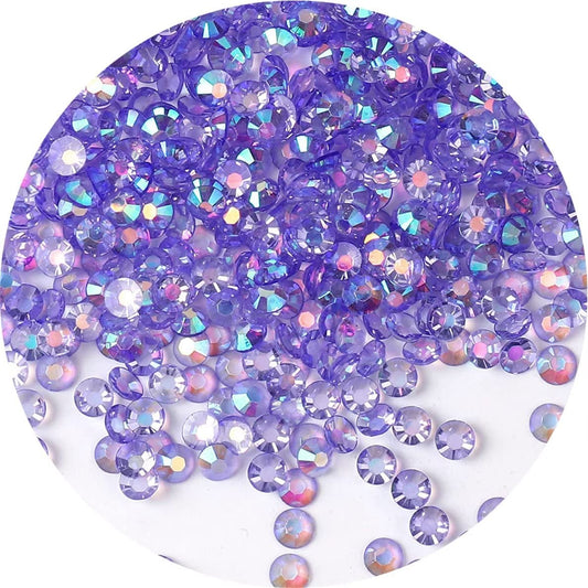 4500 Pcs SS12 3mm AB Flatback Rhinestones for Nails Art Crafts Transparent Glitter Round Gems Crystals DIY Clothes Shoes(Clear Light Purple AB)