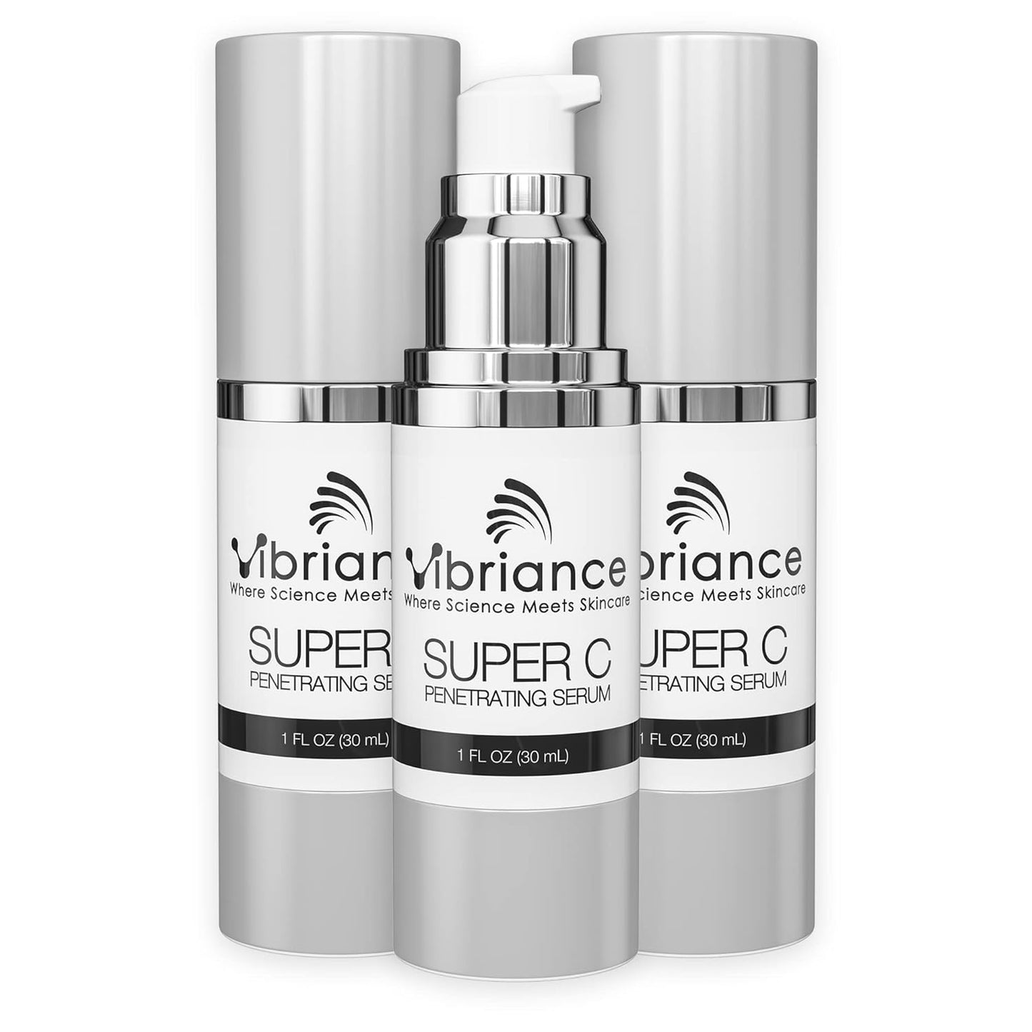 Vibriance Super C Serum for Mature Skin - All-in-One Vitamin Formula Hydrates, Firms, Lifts, Smooths, Targets Age Spots, Wrinkles, 1 fl oz - Pack of 3