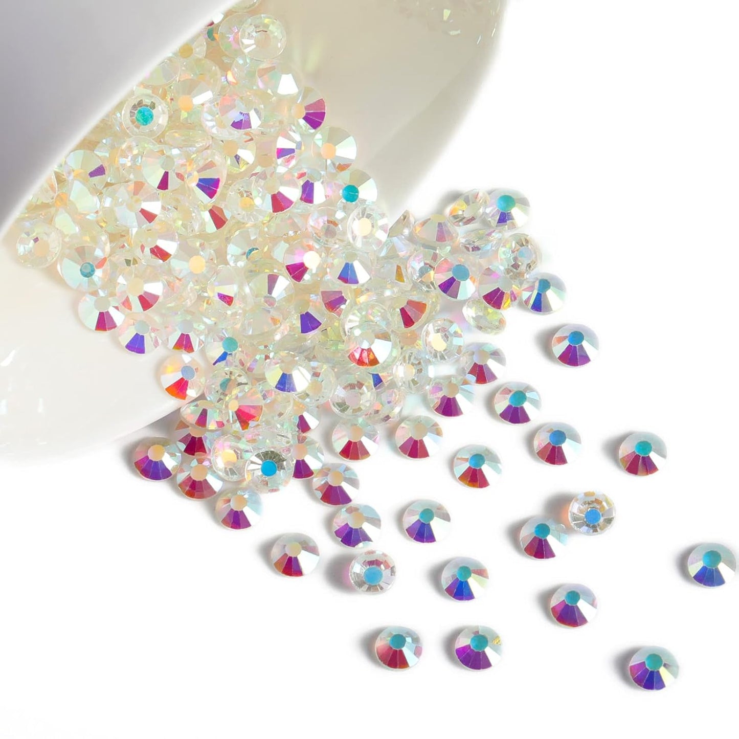 Beadsland 1440 Pieces Flat Back Crystal Rhinestones Round Gems, Transparent AB,SS20,4.6-4.8mm