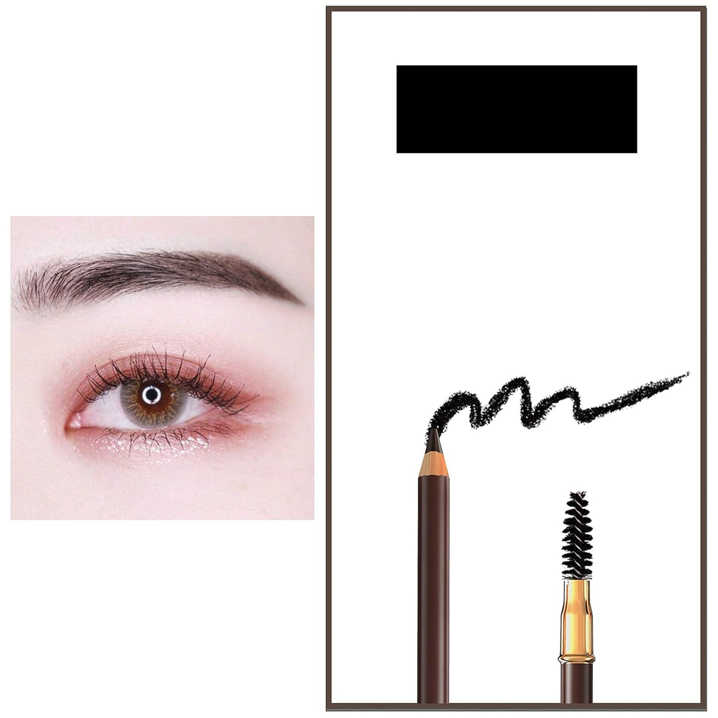 1pcs Eyebrow Pencil Longlasting Waterproof Durable Liner Eyebrow 5 Colors to Choose (1# Black)