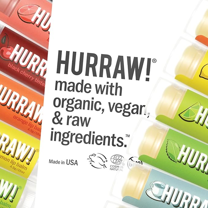 Hurraw! Apple Lip Balm, 2 Pack: Organic, Certified Vegan, Cruelty and Gluten Free. Non-GMO, 100% Natural Ingredients. Bee, Shea, Soy and Palm Free. Made in USA