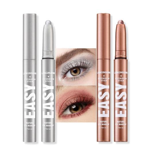 Jolilab Eyeshadow Stick Set, 2 Colors Matte Professional Bright-Colored Contouring and Highlight Eyeshadow Stick, Cream Waterproof Long Lasting High Pigmented Eye Shadow. (2, 07+12)