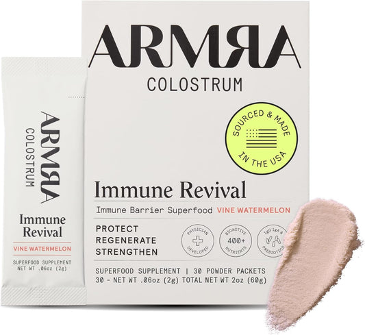 ARMRA Colostrum™ Powder | Vine Watermelon | Gut Health & Bloating | Skin & Hair | Immunity | Keto, Gluten & Fat-Free | 30 Servings