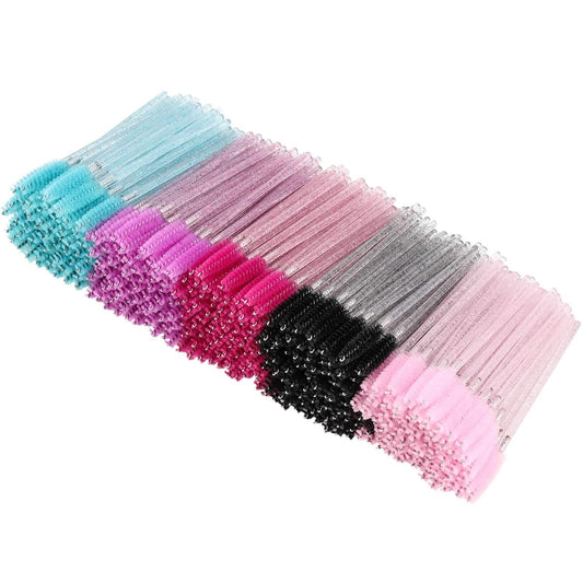 Tbestmax 500 Disposable Mascara Wands Eyelash Brush Spoolies for Eyebrow Eye Lash Extension Colorful