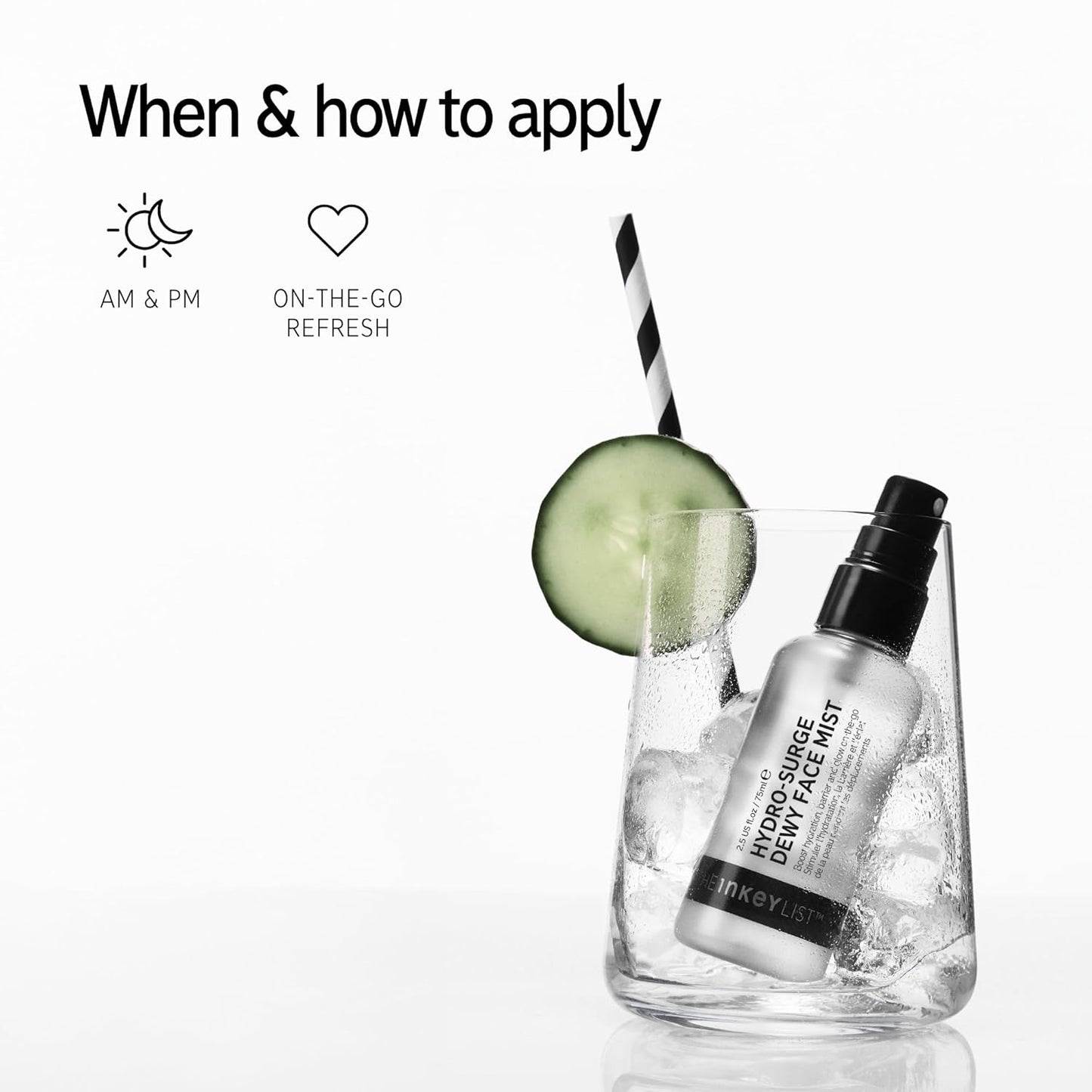 The INKEY List Hydro-Surge Dewy Face Mist 2.6 fl oz, Hydration Boosting Spray, Fragrance-Free & Alcohol-Free, Gentle Formula for Sensitive Skin, On-The-Go Application, Vegan Friendly