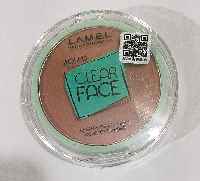 Lamel OhMy Clear Face Powder - Light Natural Coverage & Suet Control - Cruelty Free - Warm Beige N.407