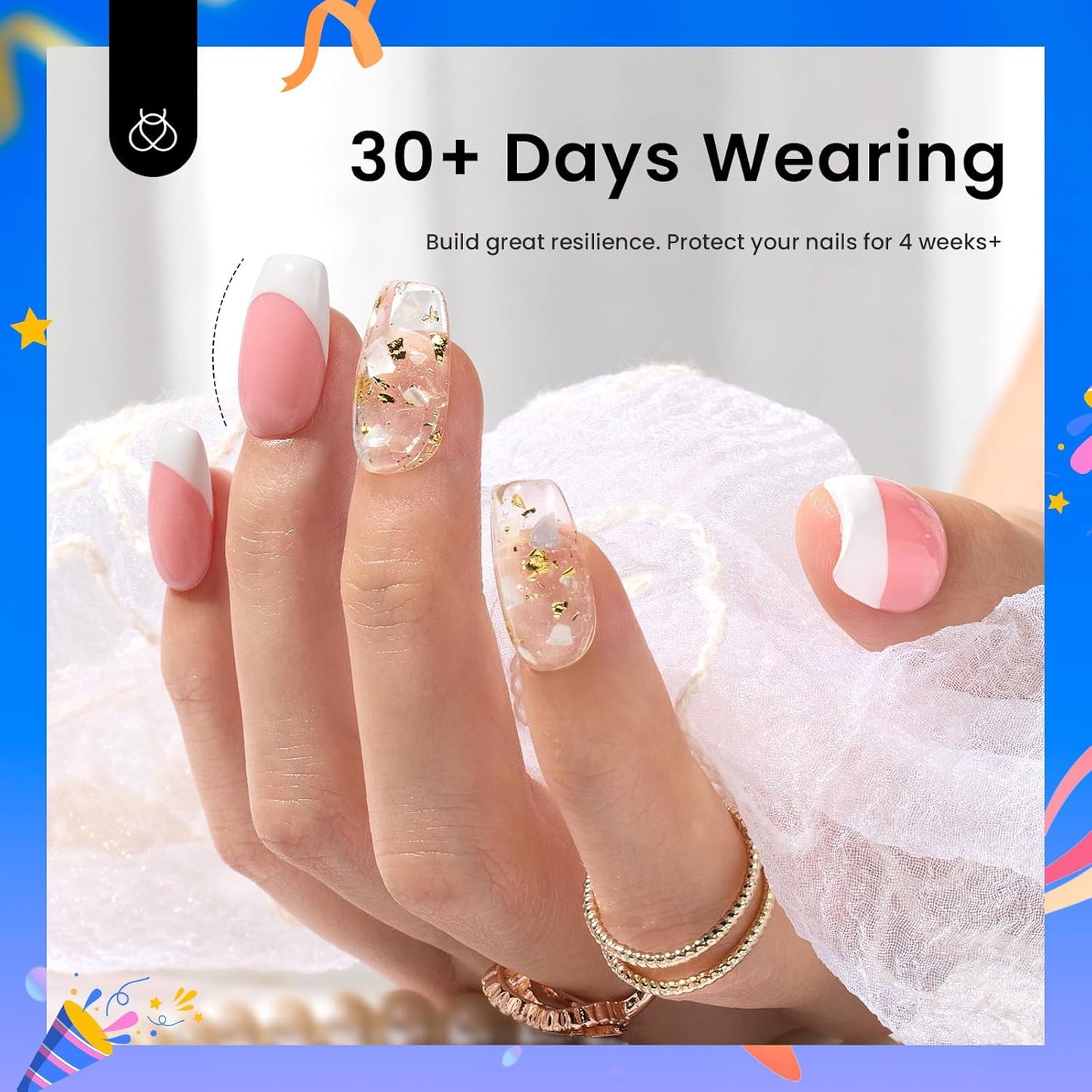 beetles Gel Polish 5 In 1 Nail Glue and Builder Nail Gel 7 in 1 Builder Strengthener Gel Clear Building Gel Hard Gel for Nails Builder Extension, Uv LED Lamp Nail Gel Gift for Women