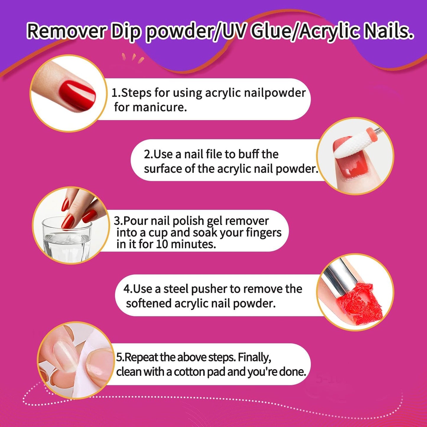 Nail Polish Remover Kit Nail Polish Remover & Slip Solution Polish Remover for Nails Slip Solution for Poly Gel Nails with Glass Cup Nail Cleaning pads