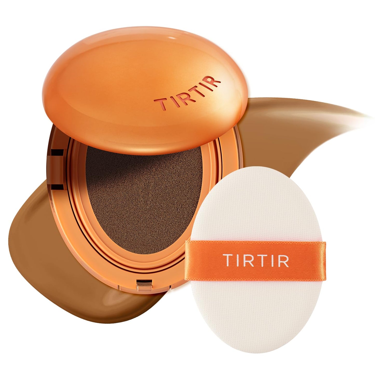 TIRTIR Mask Fit Ai Filter Cushion Foundation | AI-Like Semi-Matte Finish - Up to 72-Hour Medium to Full Coverage Korean BB Cushion Make up Beauty, #39W Caramel, 0.63 Fl Oz
