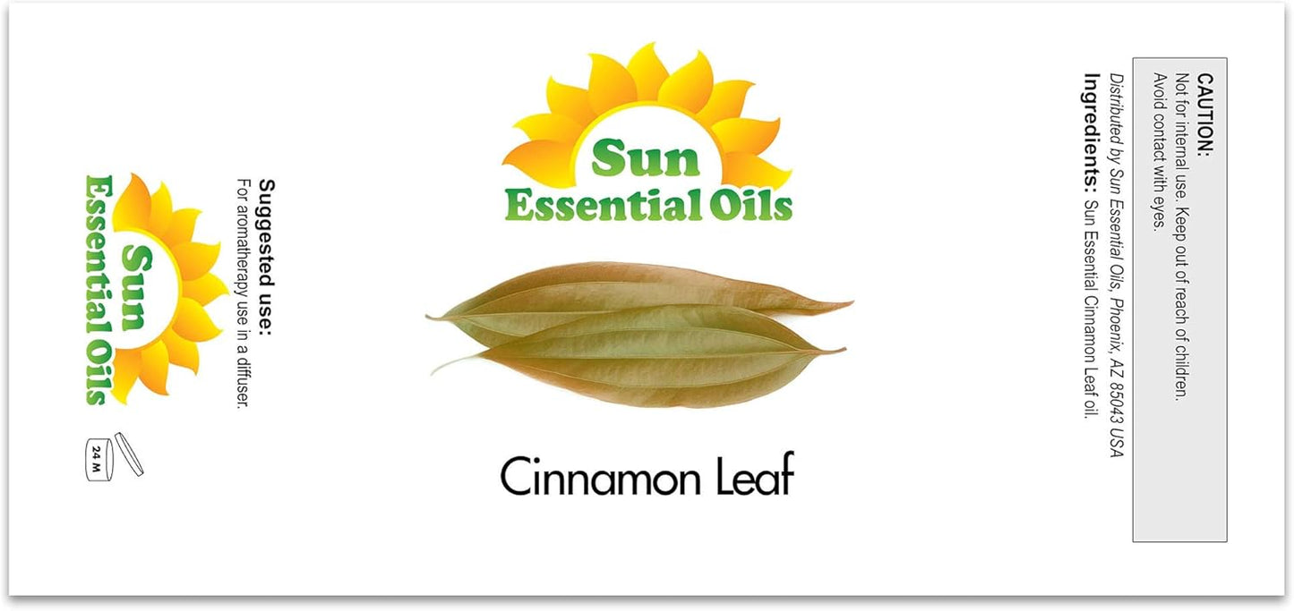 Sun Essential Oils Cinnamon Leaf Essential Oil 16oz for Diffuser, Aromatherapy, and Calming