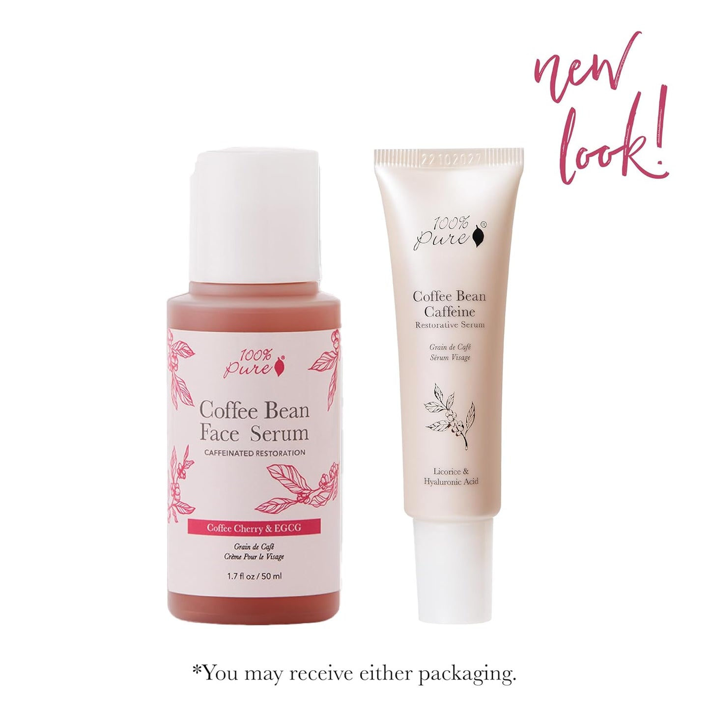 100% PURE Coffee Bean Face Serum EGCG, Licorice Root & Hyaluronic Acid Drops - Tighten, Brighten & Protect Daily Liquid Caffeine For Faded Skin - Ultimate Glow Skincare for Women & Men - 1 fl oz