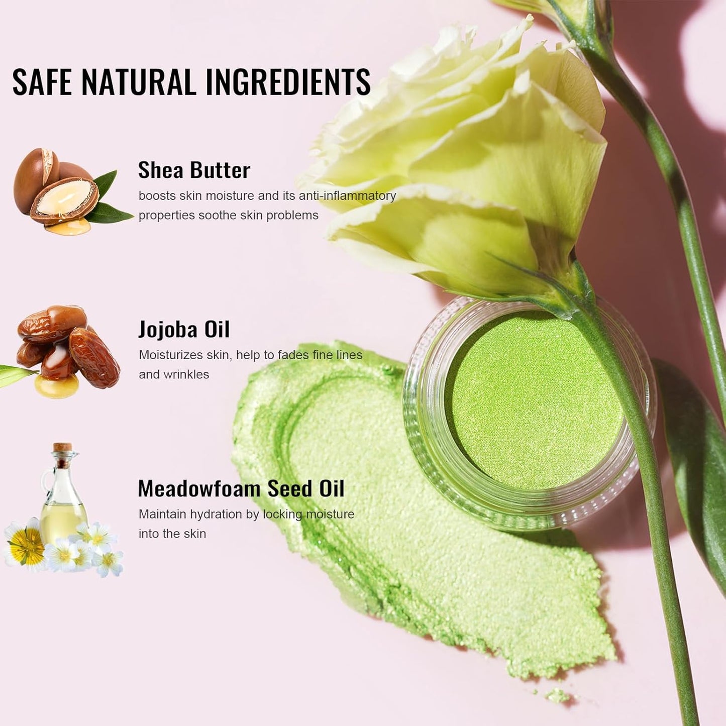 Oulac Bronze Cream Eyeshadow also for Highlighter Large Capacity Highly Pigmented Eye Shadow Waterproof &Long Lasting with Moisturizing Formula P01