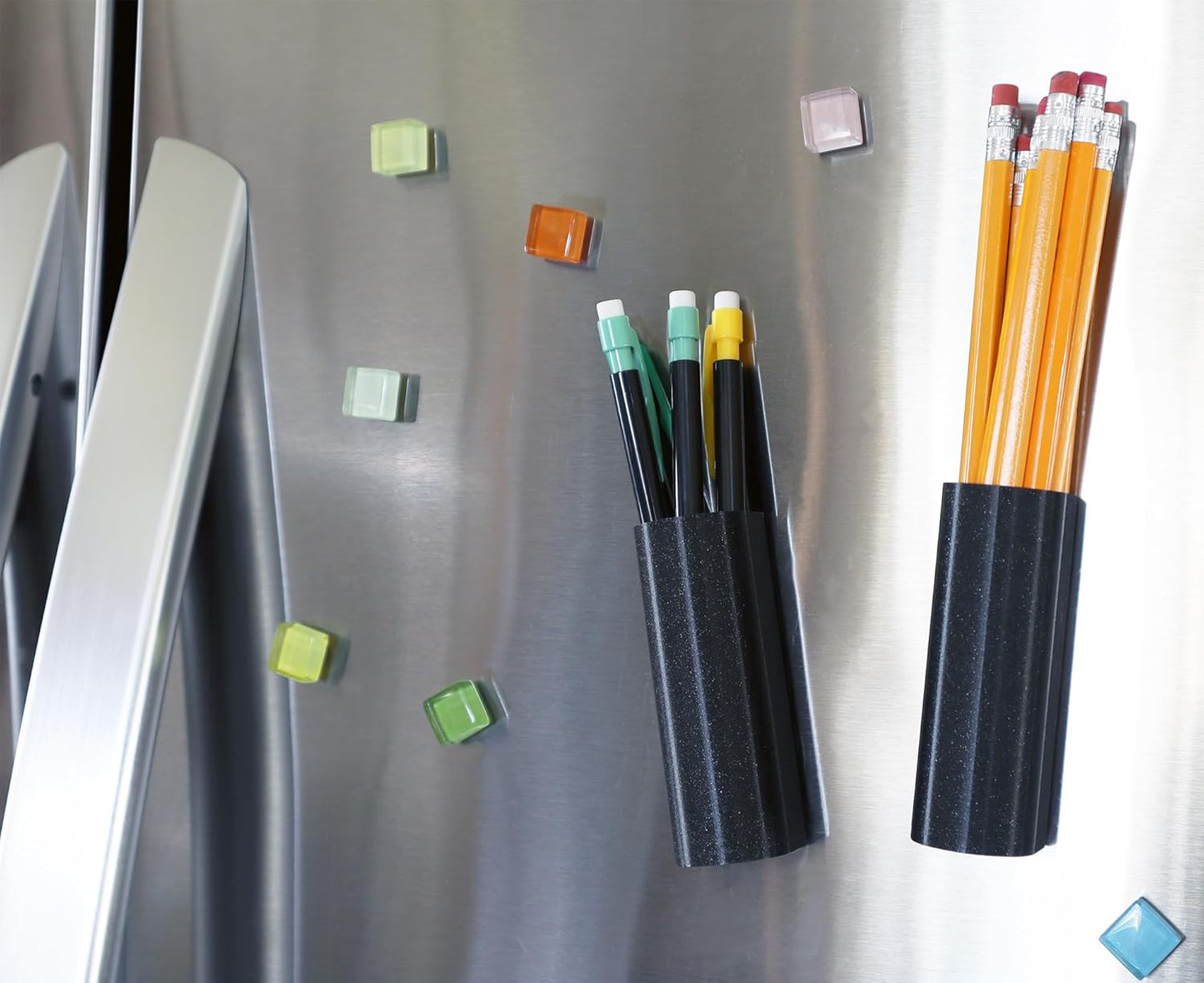 Magnetic Pen Holder, Marker Holder and Pencil Holder for Refrigerator, Locker, Whiteboard or Desk (Small, Lavender, Set of 2)