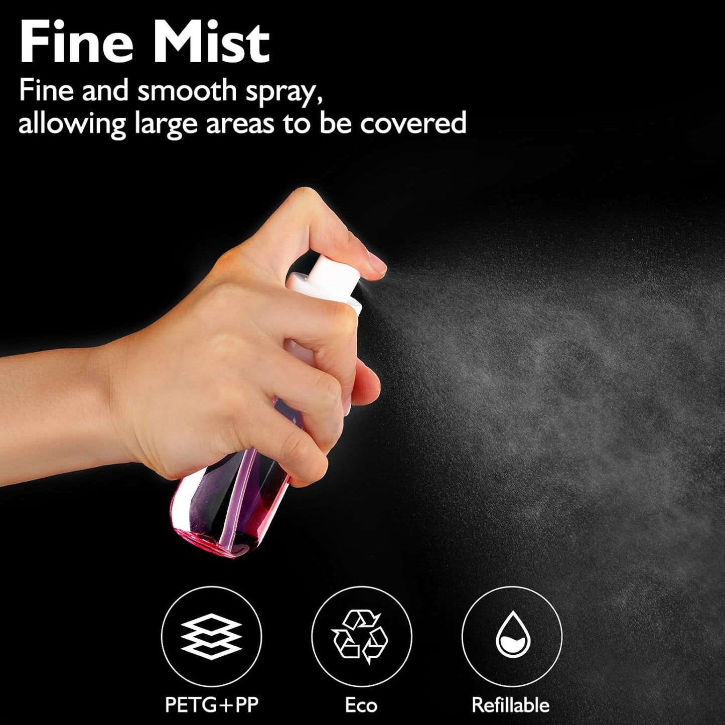 Aeibxiy Small Spray Bottle Travel Size 1.35oz 40ML, Fine Mist Plastic Spray Bottles, Refillable Empty Spray Bottle for Toners, Perfume, Face& Hair Spray