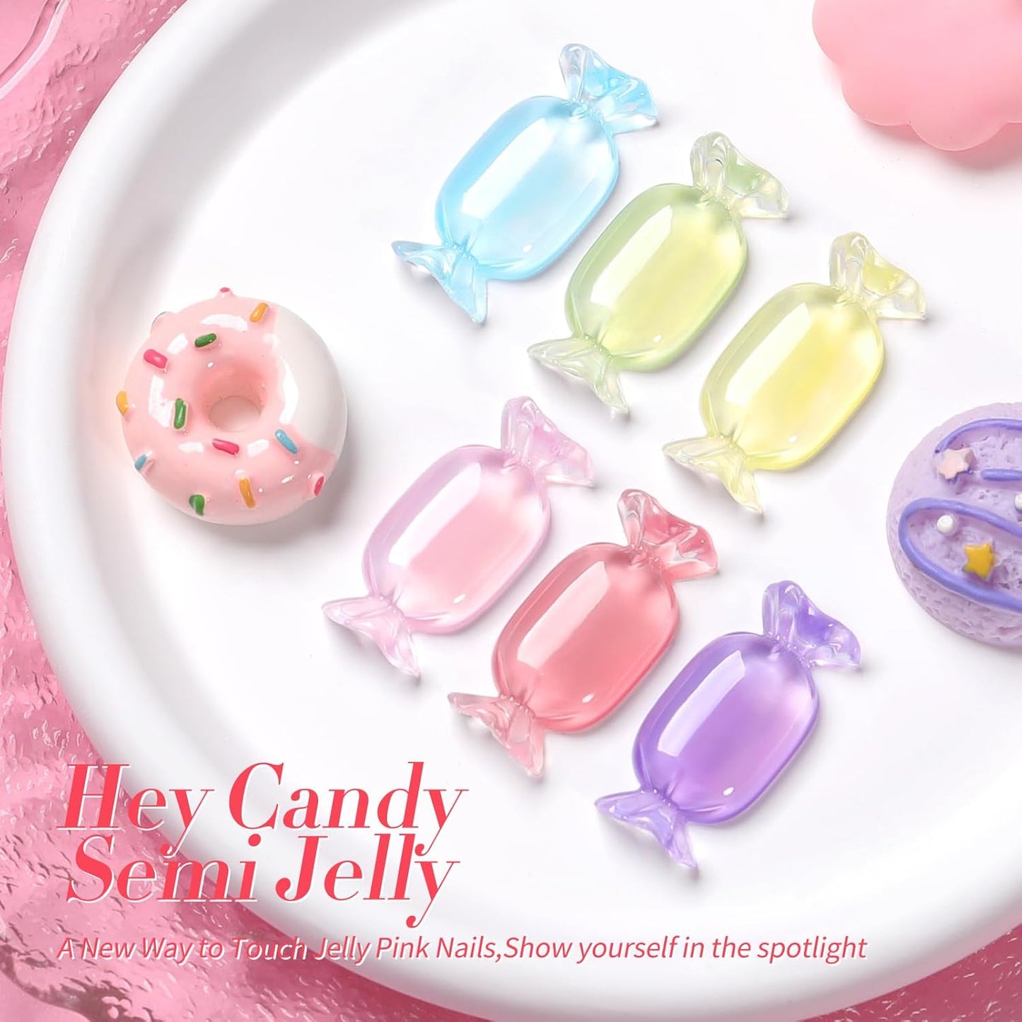 Born Pretty Jelly Pastel Gel Nail Polish Milky Jelly Gel Polish Spring Summer Macaron Candy Sweet Color Translucent Blue Red Green Yellow Pink Purple Easter Gift Nail Art Manicure DIY Home and Salon