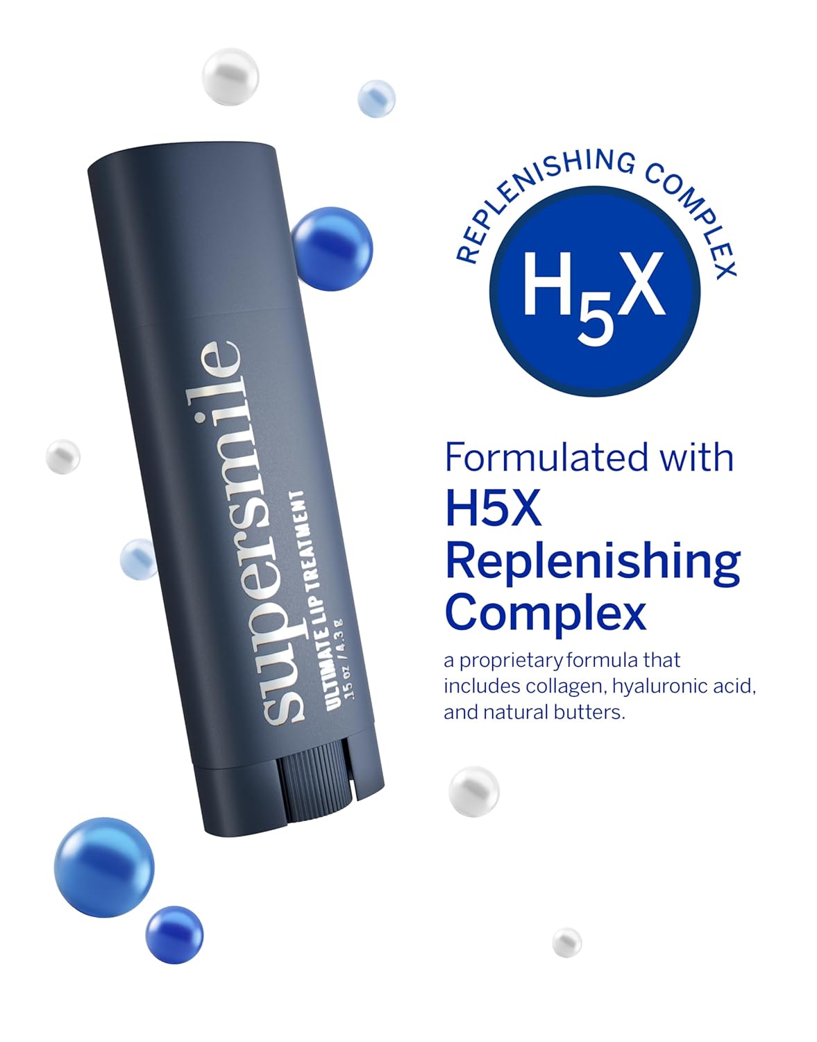Supersmile Ultimate Lip Treatment - Healing for Dry, Cracked Lips - Nourishing Lip Balm with Collagen & Shea Butter - Hydrating Lip Plumper & Soothing Lip Moisturizer