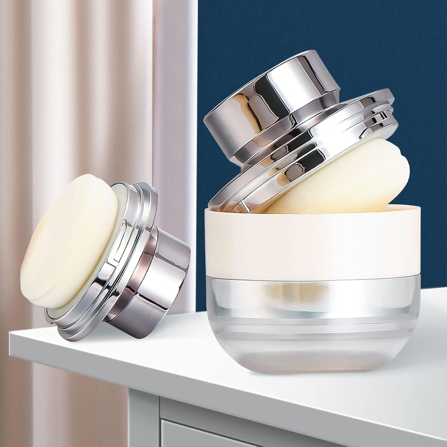 Topwon Portable Loose Powder Container Makeup Case Travel Kit 15G