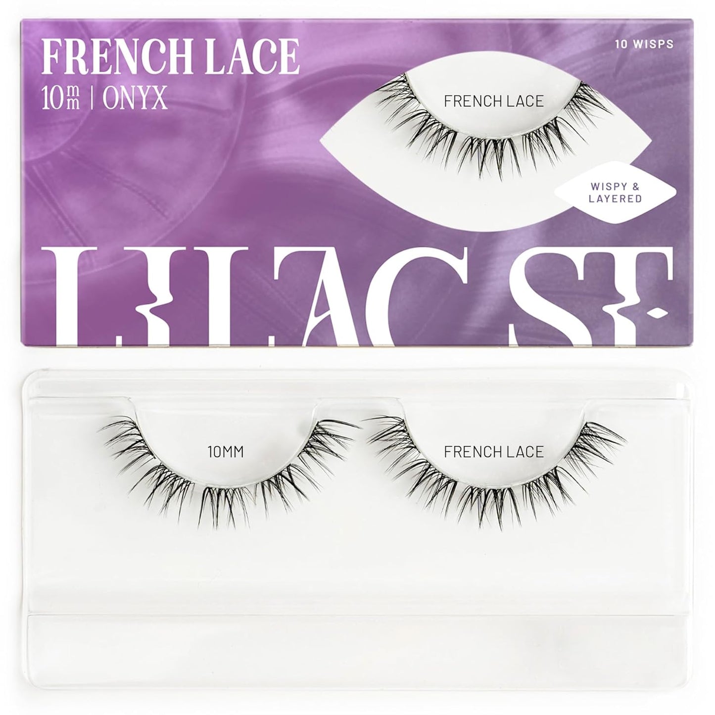 Lilac St - French Lace Glamorous Faux Eyelash Clusters (10mm) - Delicate & Wispy - DIY Lash Extension Wisps - Lightweight & Lifelike - Korean Silk - Lasts 10 Days - Cruelty Free, Vegan - 10 Lashes