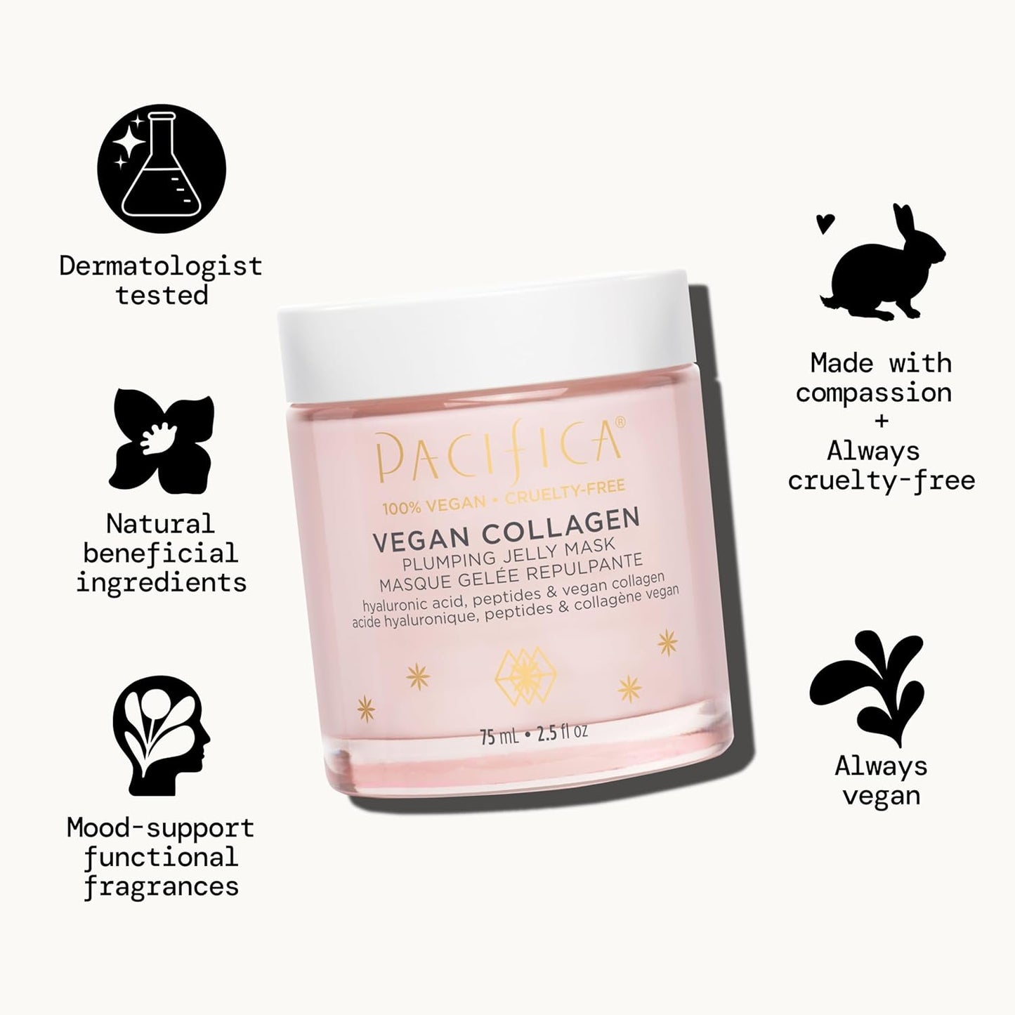 Pacifica Vegan Collagen Plumping Jelly Mask – Overnight Hydrating Face Mask with Vegan Collagen, Squalane & Hyaluronic Acid, Deep Moisture for Plump, Dewy Skin, Glass Skin Glow, Clean Beauty Skincare