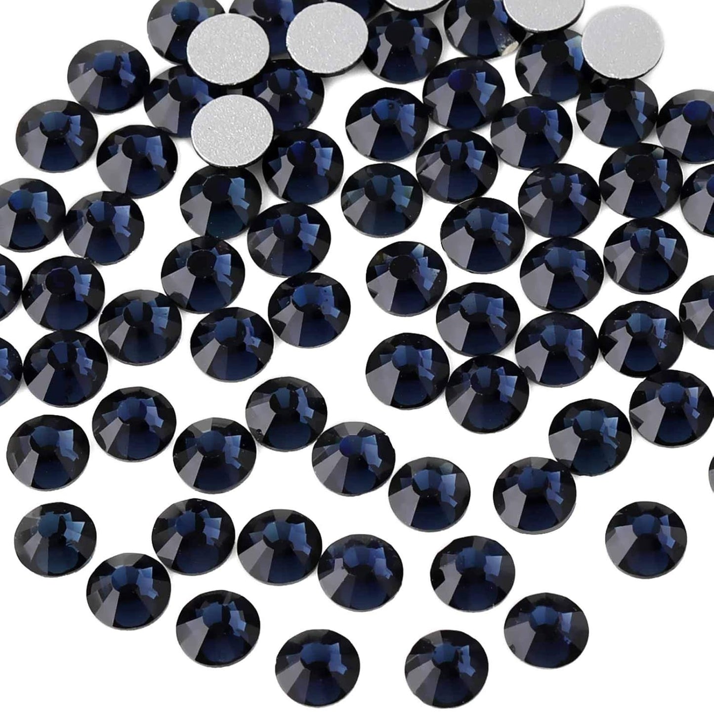 beadsland Flat Back Crystal Rhinestones Round Gems for Nail Art and Craft Glue Fix,Montana (1.3-1.4mm) SS3/1440pcs