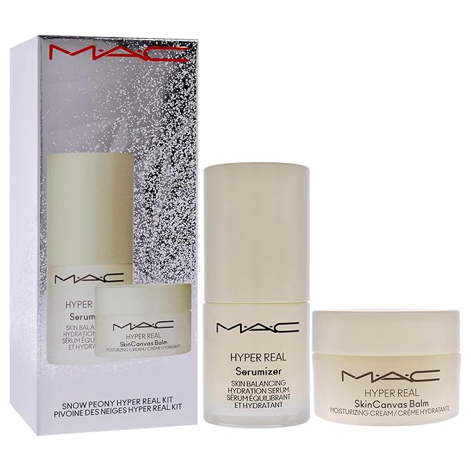 Bizzare Blizzard Snow Peony Hyper Real Kit by MAC for Women - 2 Pc 0.5oz Hyper Real Serum, 0.5oz Hyper Real Cream